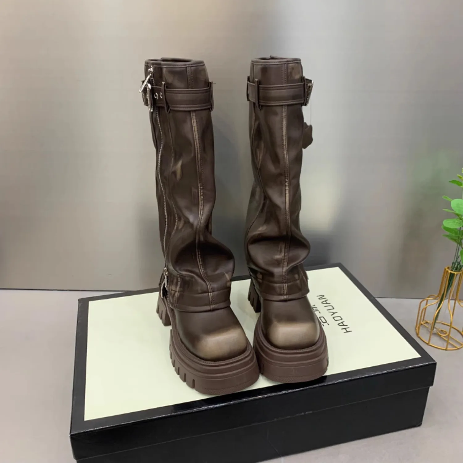 Knee High Winter Women - Faux Leather Knee-High Boots for Autumn/Winter, Flat Heel, Soft PU, hot Women's Knight Boots, Casual Style