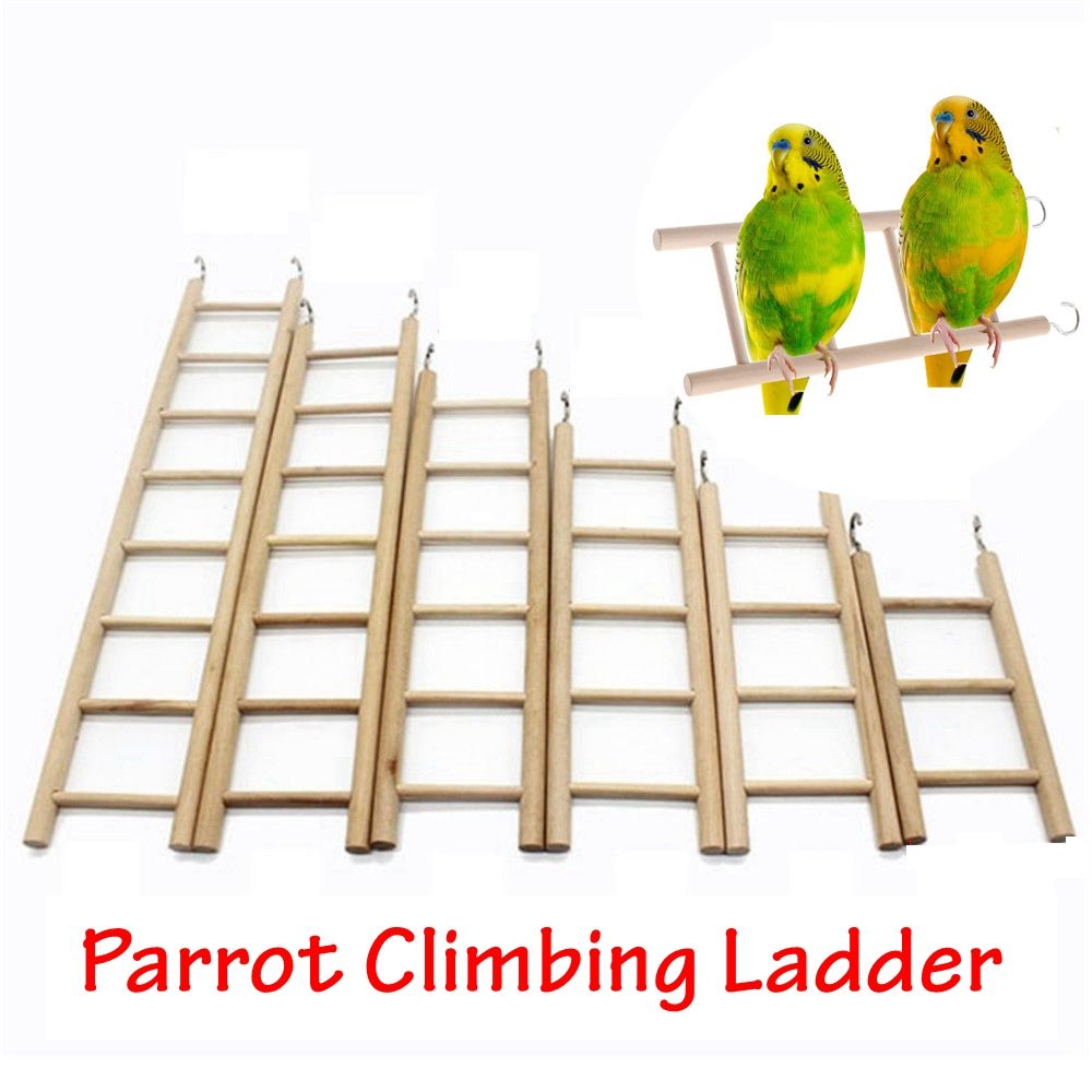Wooden Ladder Swing Scratcher Climbing Ladder Hamsters Parrot Toys Pet Supplies
