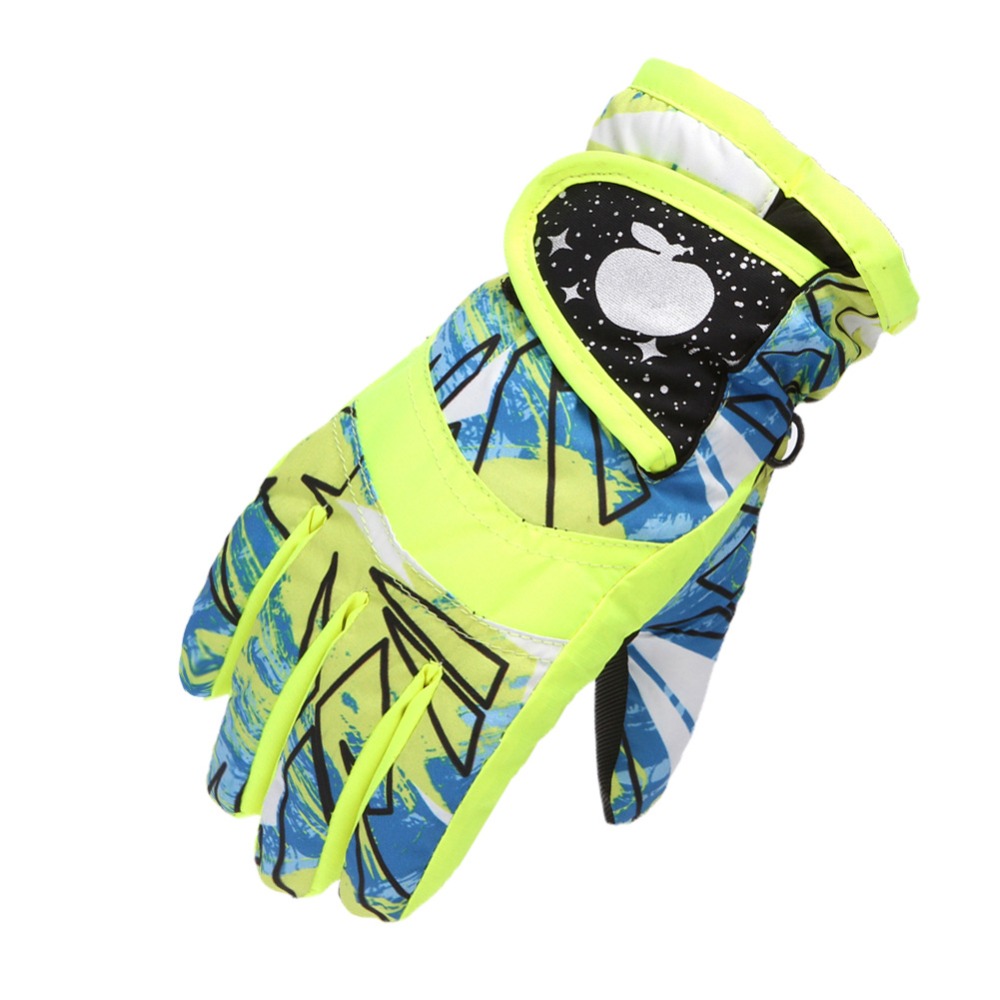 Thicken Ski 1 Pair Children Gloves Ski Clothing Non-slip Warm Full Finger Mittens Thermal Unisex Snow Mittens Ski smile
