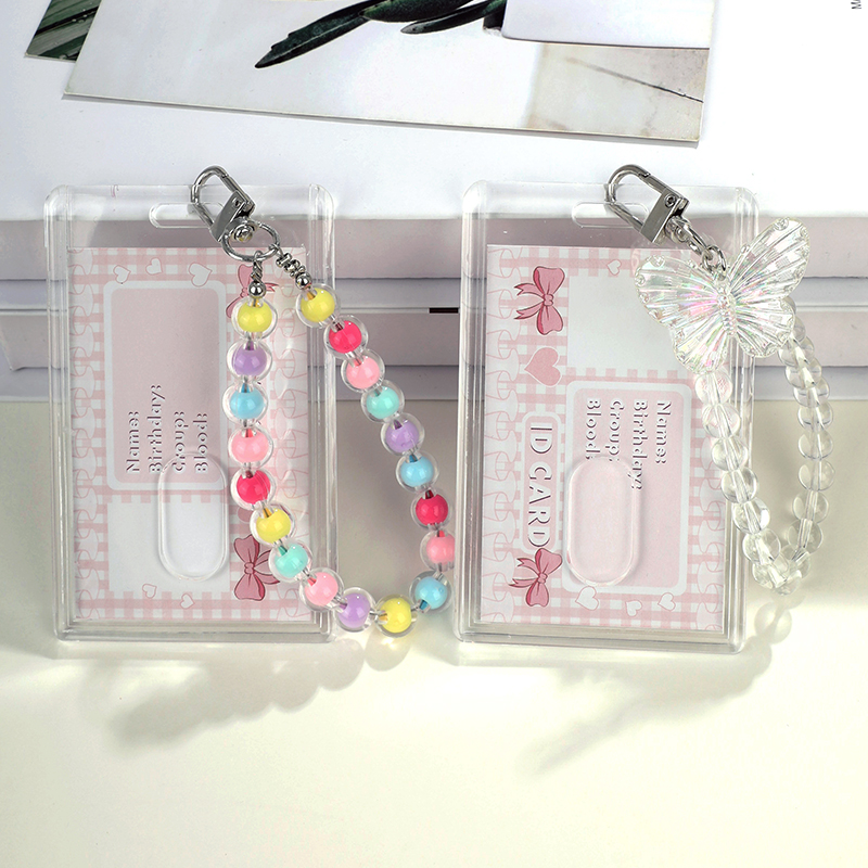 INS Crystal Butterfly Photocard Holder Transparent 3 inch Sleeve Student Bus ID Case Idol Photo Card Protector designer bag