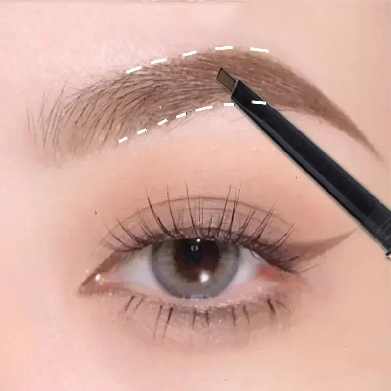 Waterproof Matte Eyebrow Pen Makeup Double Head Lasting Black Brown Grey Non-Smudged Eye Brow Pencil Tint with Brush Cosmetics 240625