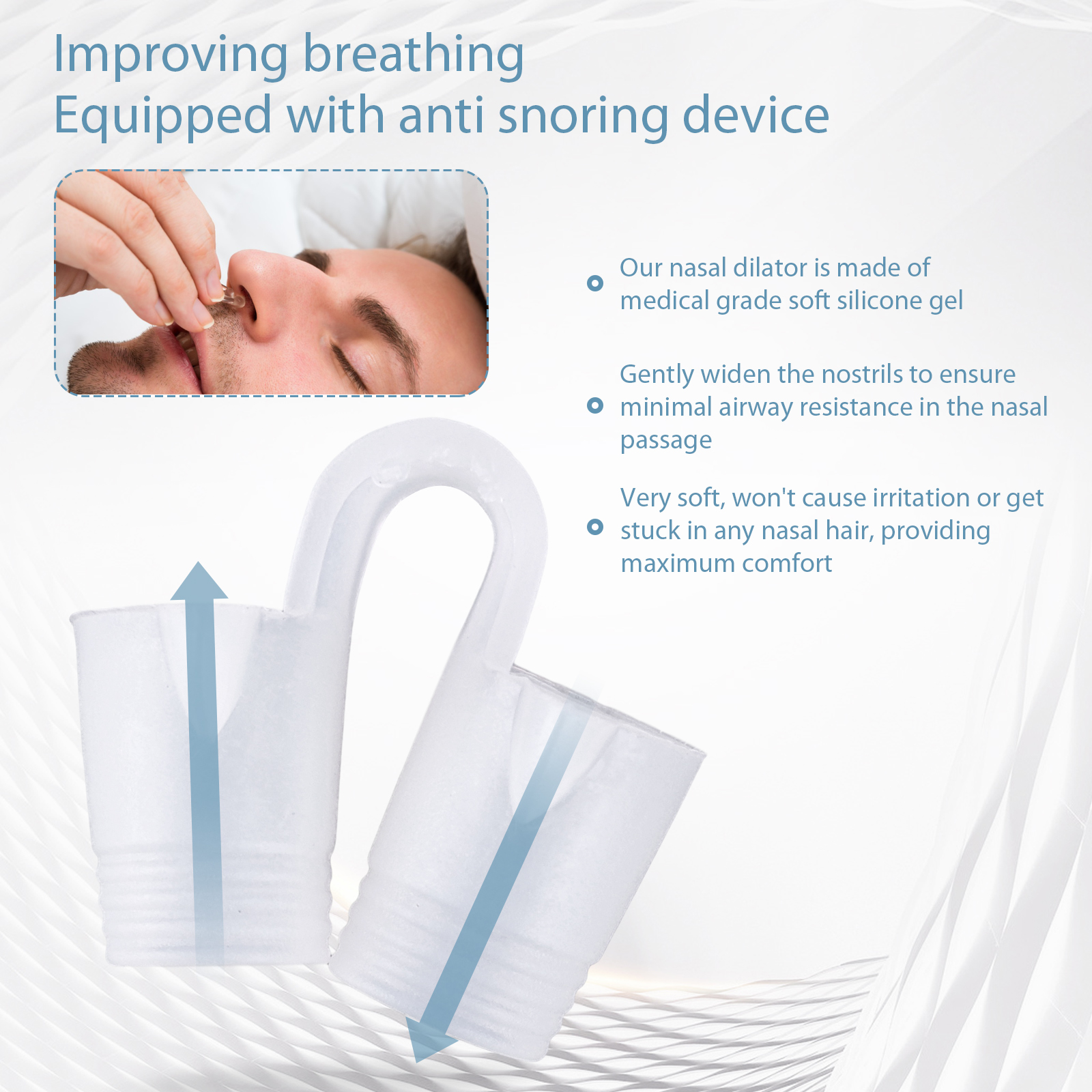 4 Pcs Nose Vent Sinus Relief Dilator Soft Silicone Vent Reusable Snoring Device Enjoy A Peaceful Night Sleep for Nasal Snorers