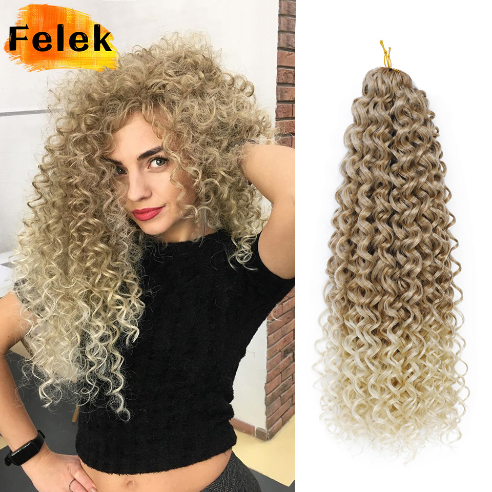 Ocean Wave Braiding Hair Extensions Crochet new Braids Afro Curls 2025 Synthetic Ombre Mazo Curly BlondeTwist Braid Afrokudri For Women