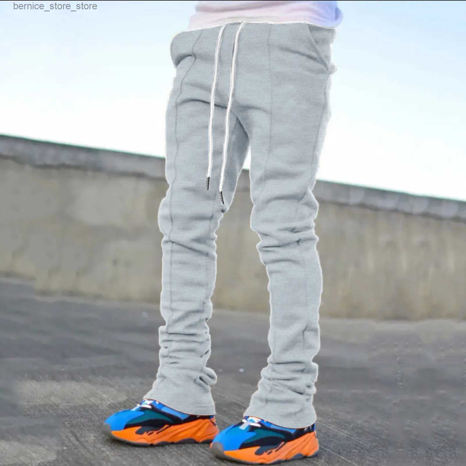 Men's Plus Size Stacked Cargo Sweatpants Custom Flare Streetwear Pants For Men - New Design B1