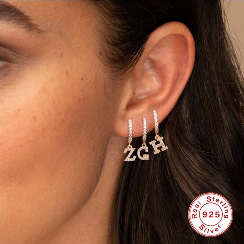 2024 Top Sell Sterg Sier Gold Plated White Cubic Zirconia Dangle Drop Earrings for Women