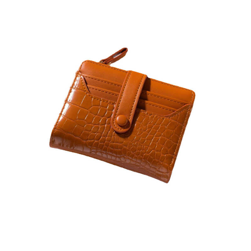Women's Short Small Wallet Multi-card Credit Card Bag Solid Color Stone Pattern Coin Purse Female Student Trend Wallet