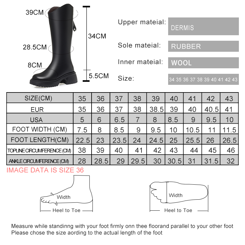 AIYUQI Female Knight Boots Genuine Leather 2024 Winter Natural Wool Warm Western Cowboy Boots Women Large Size Women High Boots