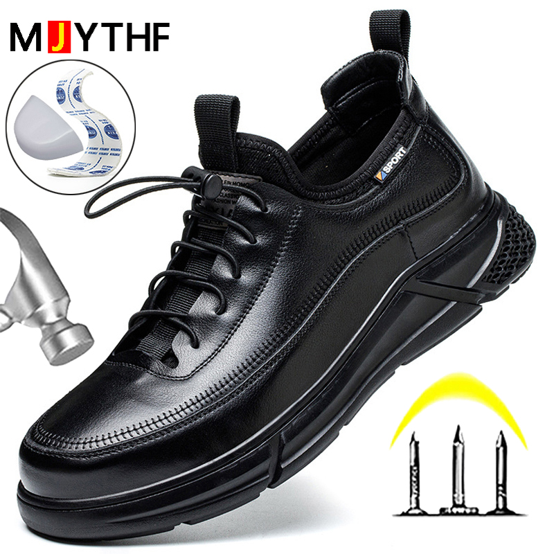 Men's Genuine Safety Insulated Electrical Cow Leather Work Boots Men Puncture-Proof Industrial Shoes 22ef