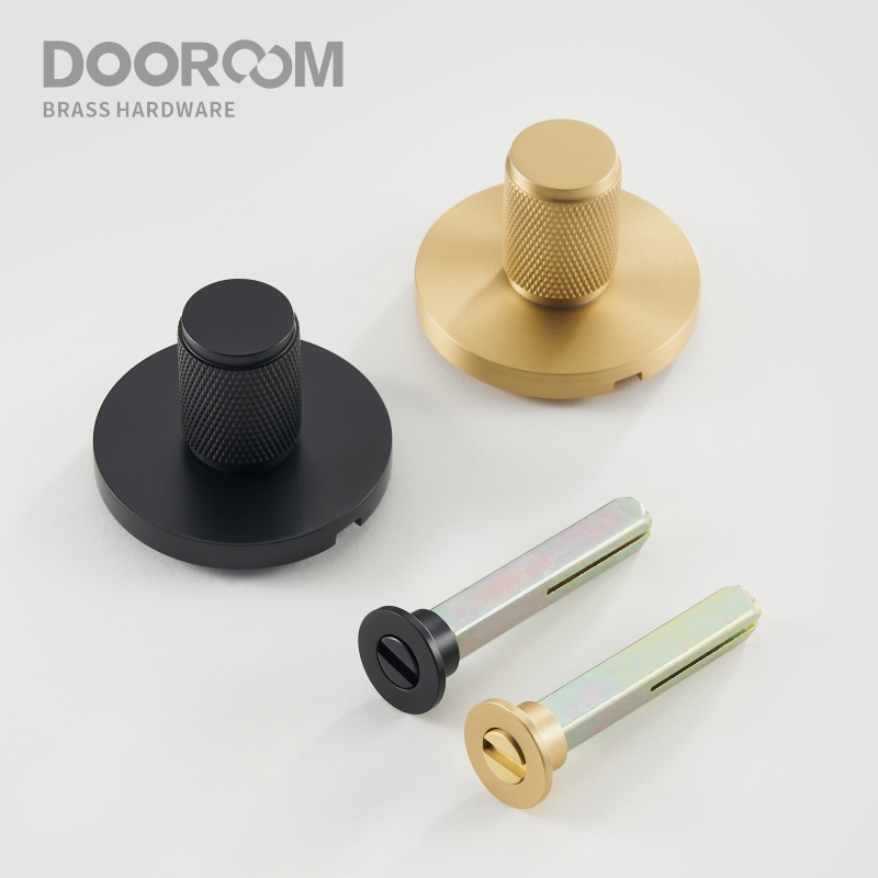 Dooroom Brass Knurled Hidden Door Lock Set Living Room Bathroom Invisible Thumb Turn Matt Black Brushed Brass Open In Emergency