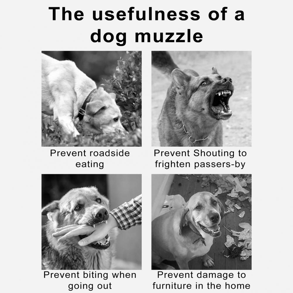 Pet Muzzle Adjustable Dog Muzzle Adjustable Reflective Dog Muzzle Leash Comfortable Halter for Outdoor Walks with Soft Nose