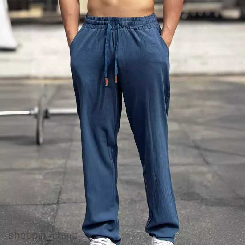 Men's Pants Leisure sports pants Men New High Sports and Fitness Street Trendy Brand Casual Cotton and Hemp Pants for Men