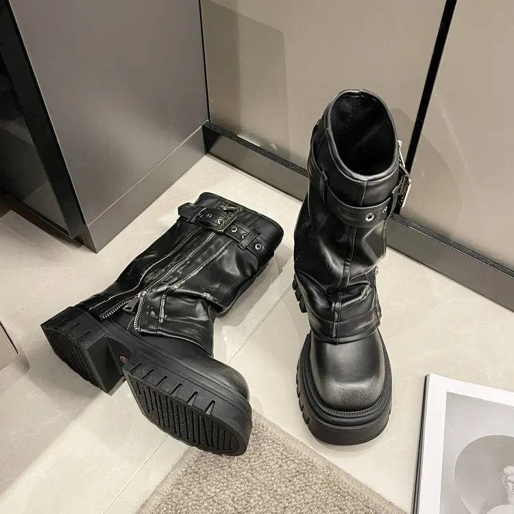 NEW Autumn Winter Women Flats Heel Long Boots Soft PU Leather Ladies Knight Boots Casual Knee-high Boots