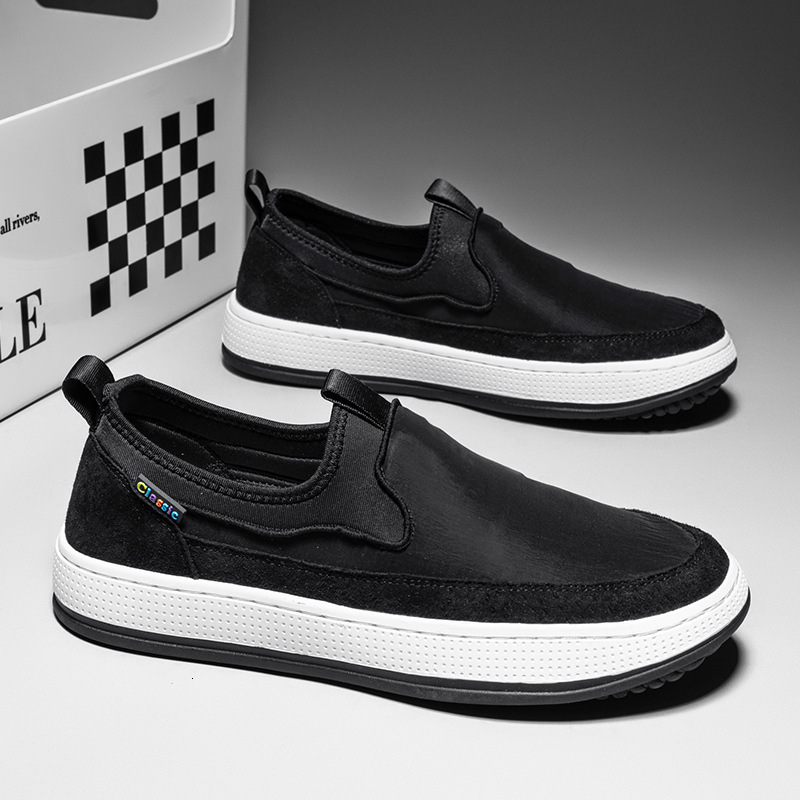 Men's New Cloth Wide Edition Dad's Step on Old Beijing Canvas Breathable Lazy Non slip Lefu Shoes