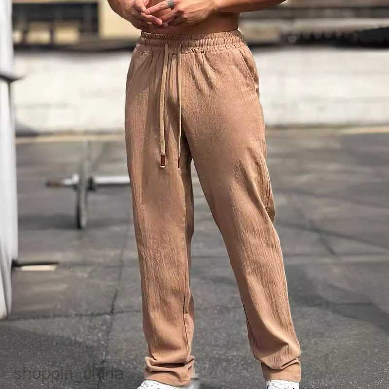 Men's Pants Leisure sports pants Men New High Sports and Fitness Street Trendy Brand Casual Cotton and Hemp Pants for Men