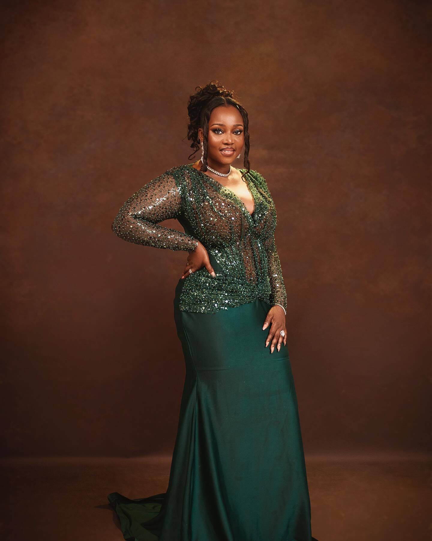2024 Plus Size Dark Green Mermaid Prom Dresses For Special Occasion Sequined Illusion Evening Formal Party Second Reception Birthday Engagement Gowns 