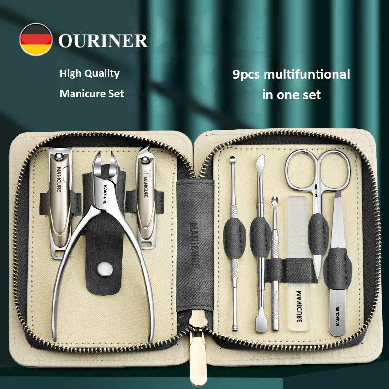Manicure Set Pedicure Sets Nail Clipper Stainless Steel Professional Nail Cutter Tools with Travel Case Kit i240621