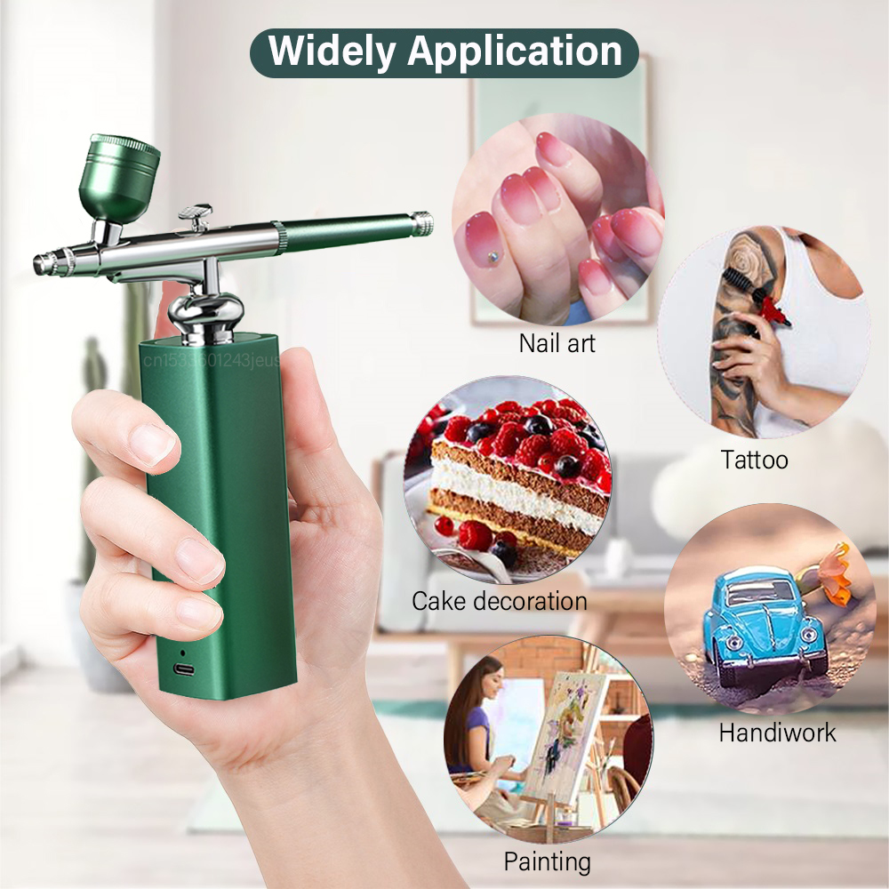 Nail Airbrush Air Compressor Portable Airbrush For Nail Cake Tattoo Makeup Air Brush Nail Art Paint Compressor Oxygen Injection