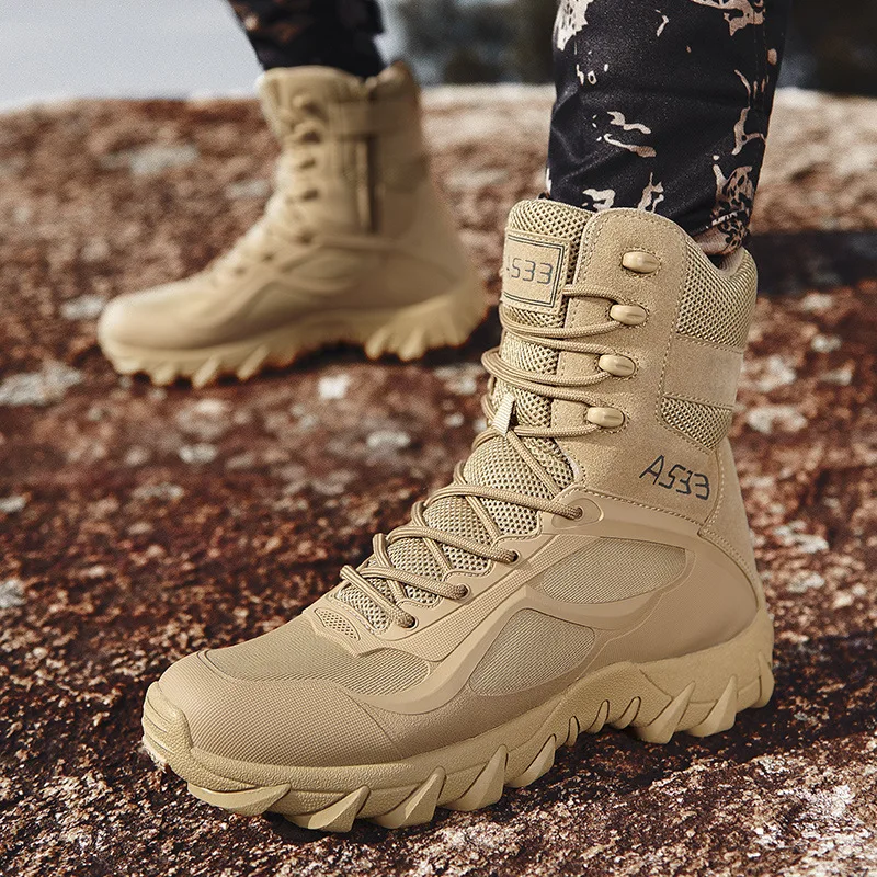 Men's Waterproof Boot Tactical Boots Outdoor Breathable Boots for Men Desert Boot Mid Calf Boots Hiking Shoes