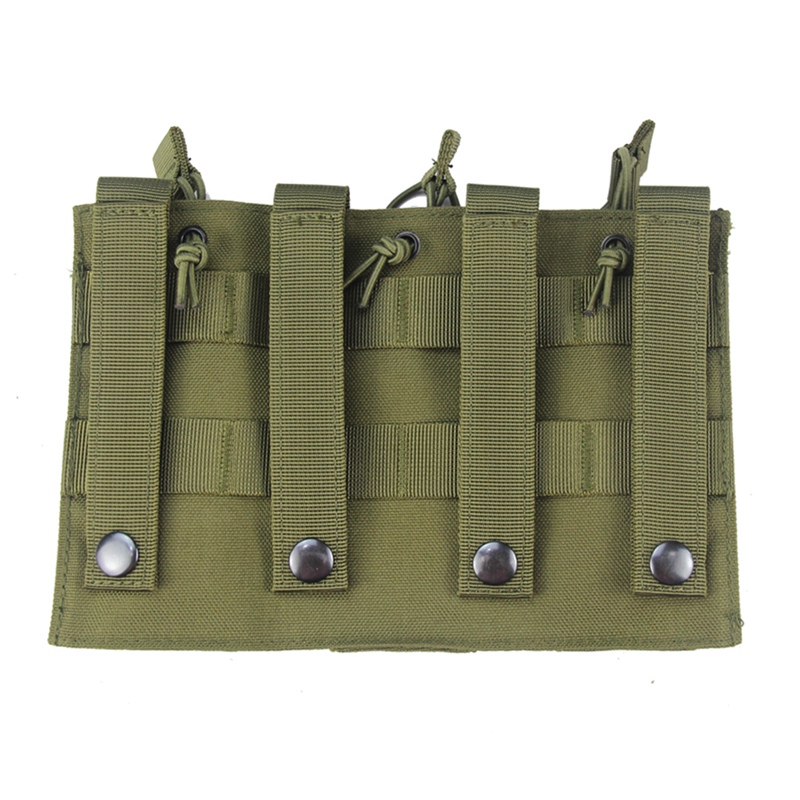 Molle Pouch Tactical Magazine Bag Elastic Open-Top Triple Mag Pouch Holder Carrier For M4 M14 M16 AK AR