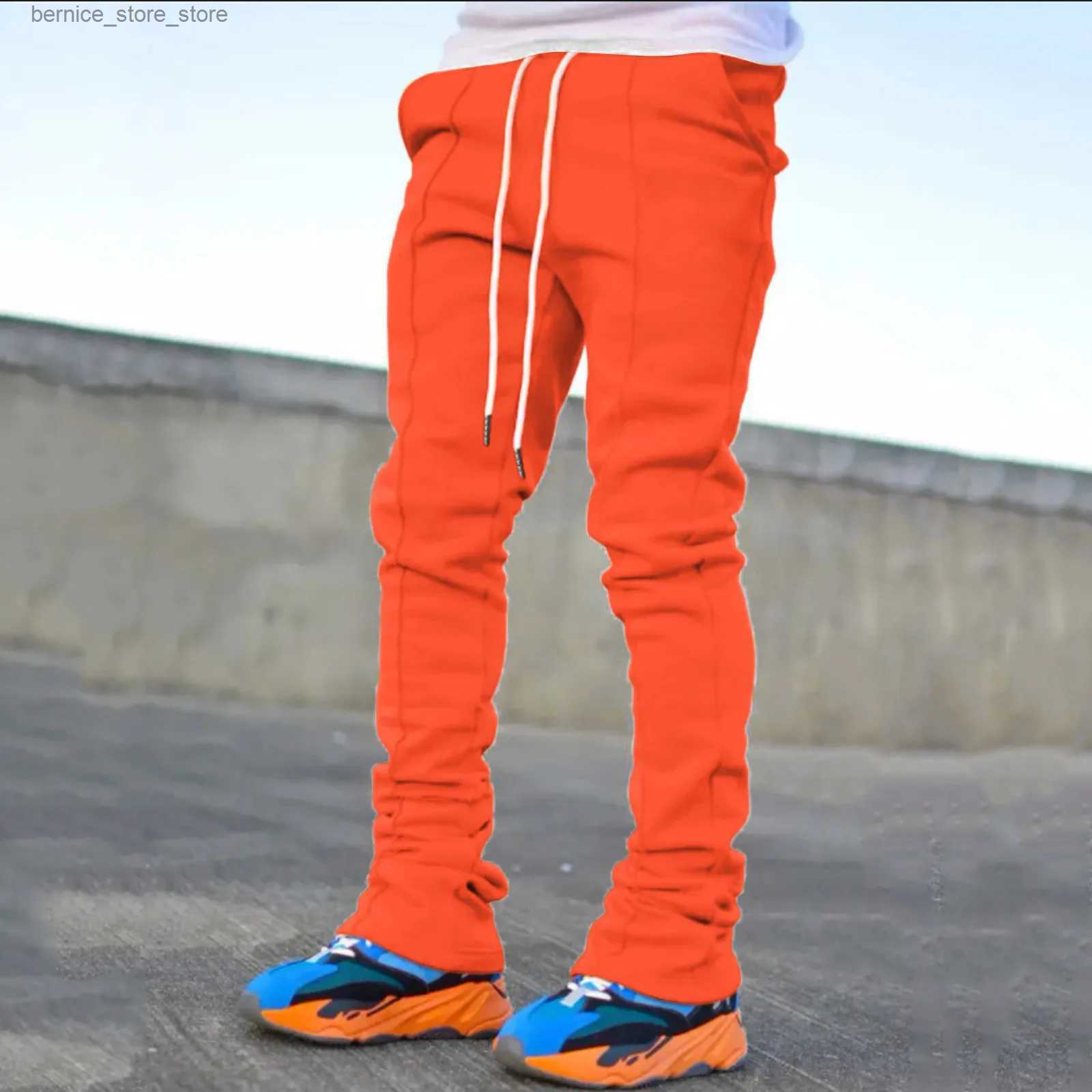 Men's Plus Size Stacked Cargo Sweatpants Custom Flare Streetwear Pants For Men - New Design B1