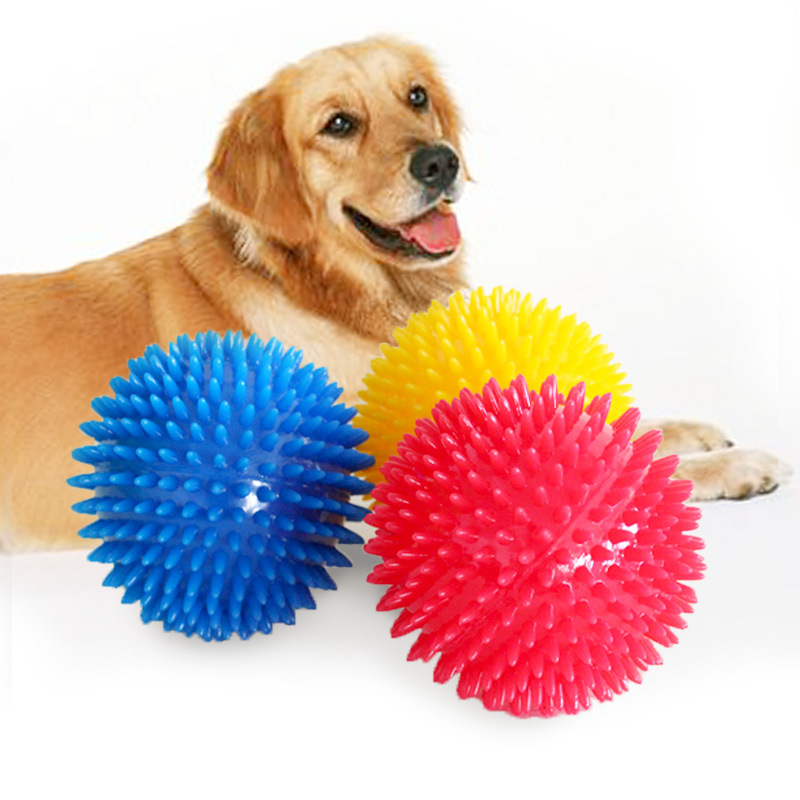 Pet Dog Toys Cat Puppy Sounding Toy TPR Soft Burr Tooth Cleaning Elastic Ball Outdoor Training Interactive Chew Toy Pet Supplies