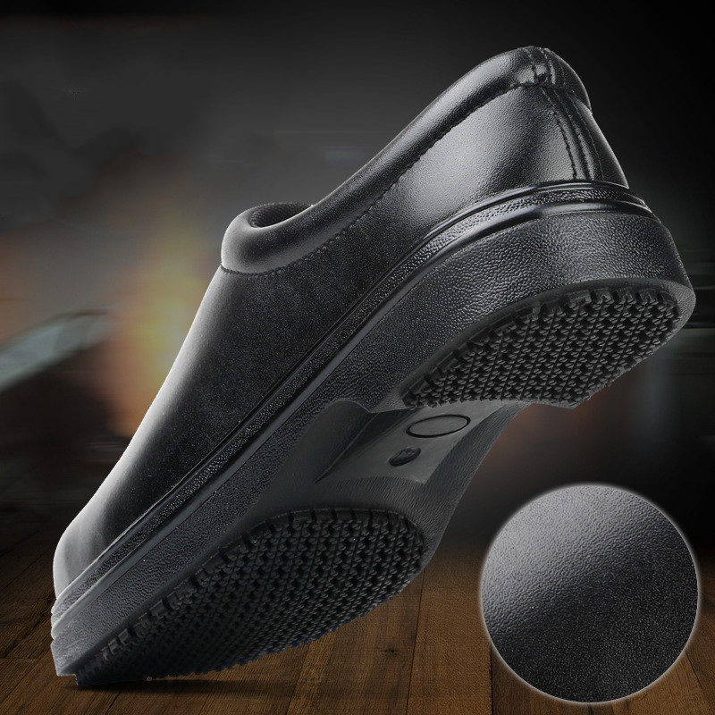 mens casual steel toe caps chef work shoes waterproof non-slip original leather safety boots cook loafers worker safe footwear