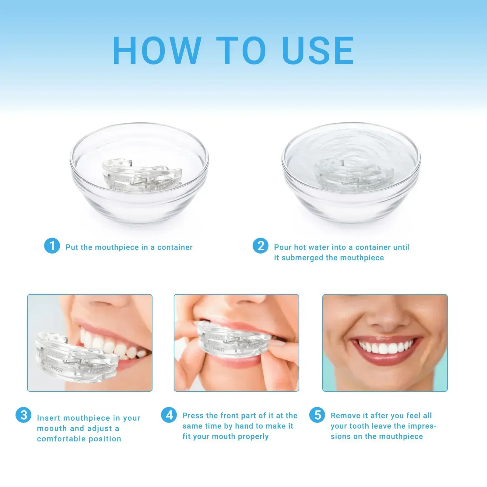 Sleep anti snoring device, anti snoring mechanical anti bruxism teeth protector, adjustable denture improve sleeping