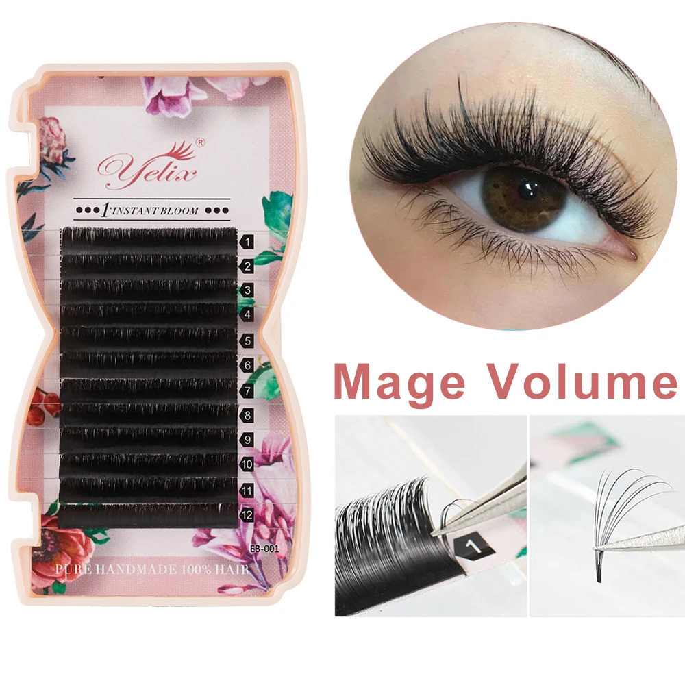 Yelix Mega Volume Lashes Easy Fanning Individual Eyelash Extensions Easy Fan Eyelash Natural Professional Eyelashes For Building 240625