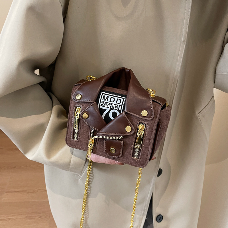 Rivet Clothes Shape Shoulder Fashion Women's Ins Jacket Coat Crossbody Small Square Bag H6.22#38 ddmy b006
