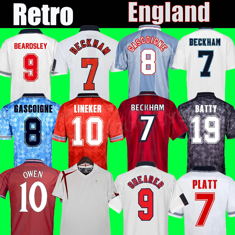 GASCOIGNE ENGLANDs Retro Soccer Jerseys Vintage Football shirts Classic Football Kit ROONEY GERRARD LAMPARD SOUTHGATE SHEARER OWEN 1990 1996 1998 2000 02 04 2006 12