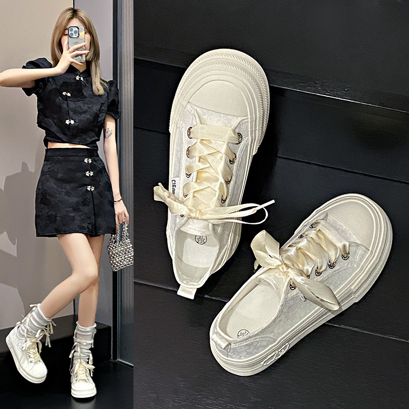 Ddmysports New Chinese Style Women S Shoes For The Summer Of Featuring Embroidered Silk And Printed Ribbons With Breathable Round Toe Thick Soles OUTD
