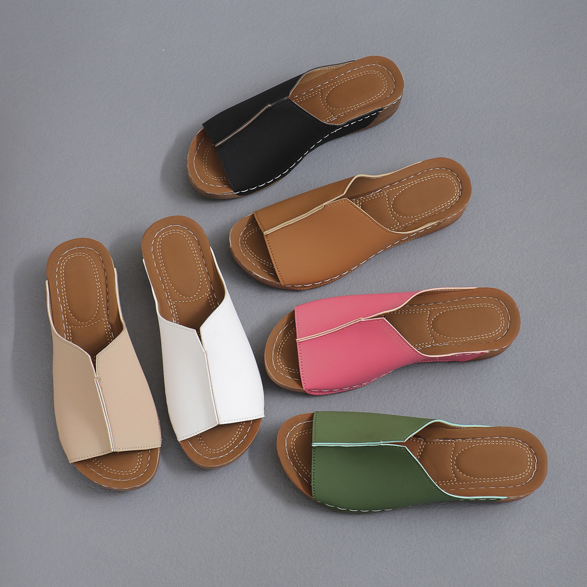 Oversized Solid Color Slippers For Women S Outerwear Summer Thick Sole Increased Anti Slip Beach Sandals Ddmysaturn