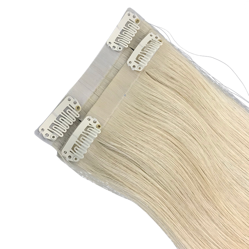 Clip In PU Full Head Hair Extensions 100% Real Raw Virgin Human Hair Brazilian Straight 6pc/Set Natural Hairpiece 14-26 Inches