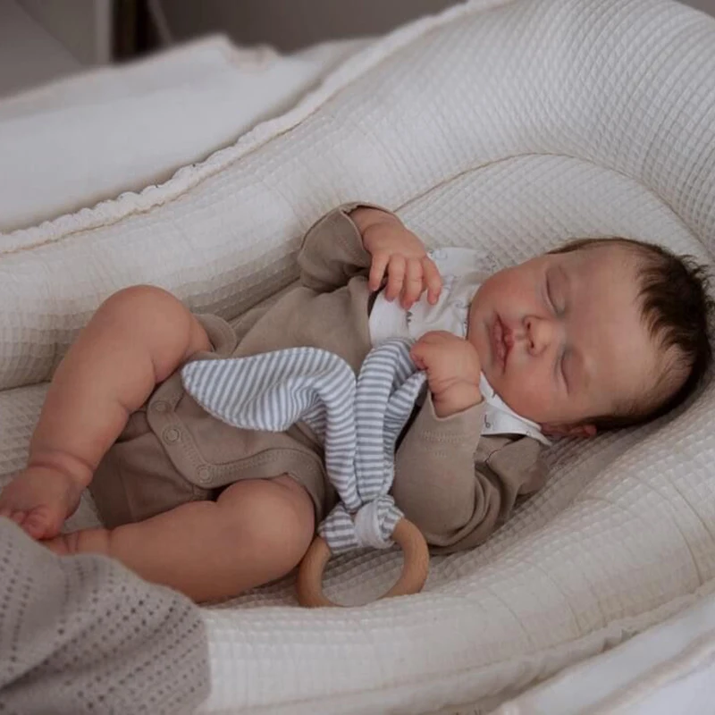 19inch Full Body Vinyl Reborn Doll Newborn Baby Size Loulou Boy Doll 3D Skin Visible Veins Bebe Reborn Dolls High Quality Gifts