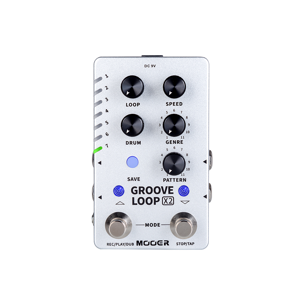 MOOER GROOVE LOOP X2 Guitar Stereo Looper Pedal 14 Save Slots Drum Machine Pedal 121 Different Drum 10-minute Capacity Per Track