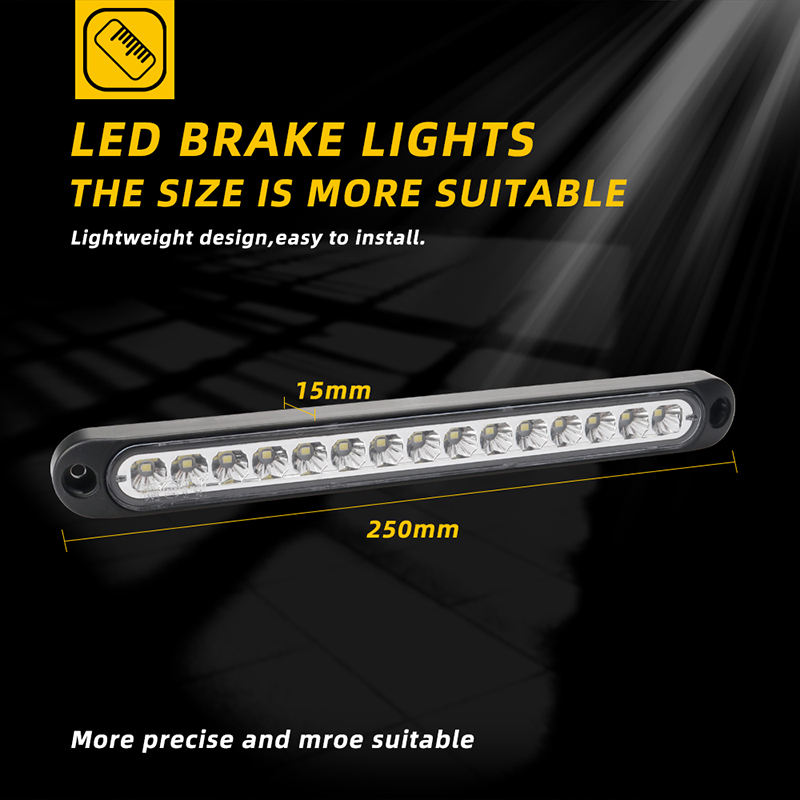 Car 15 LED 24V Trailer Brake Tail Light LED Bar Stop Turn Tail Lights Waterproof Assembly Brake Strip Red Light for Marine Boats