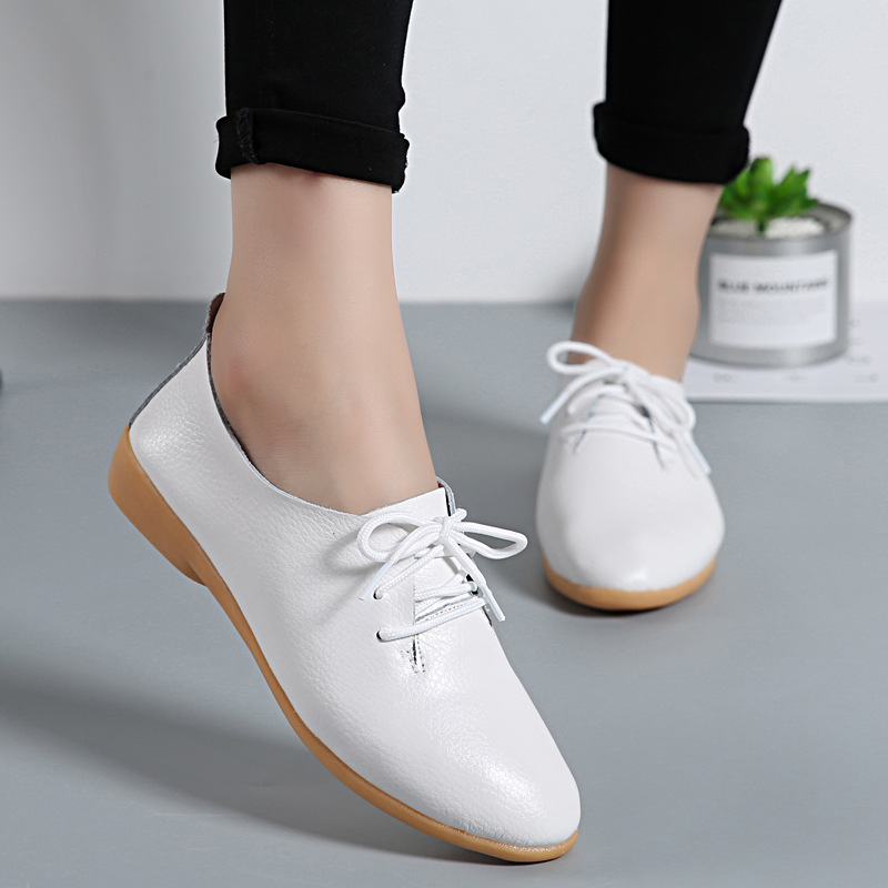 Loafers Women Casual Shoes Genuine Leather Summer Moccasins Soft Pointed Toe Ladies Footwear Women Flats Shoes Female yui8