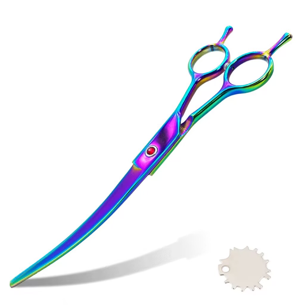 Pet Grooming Scissors 7inch Right and Left Hand Curved Scissors For Dog Grooming