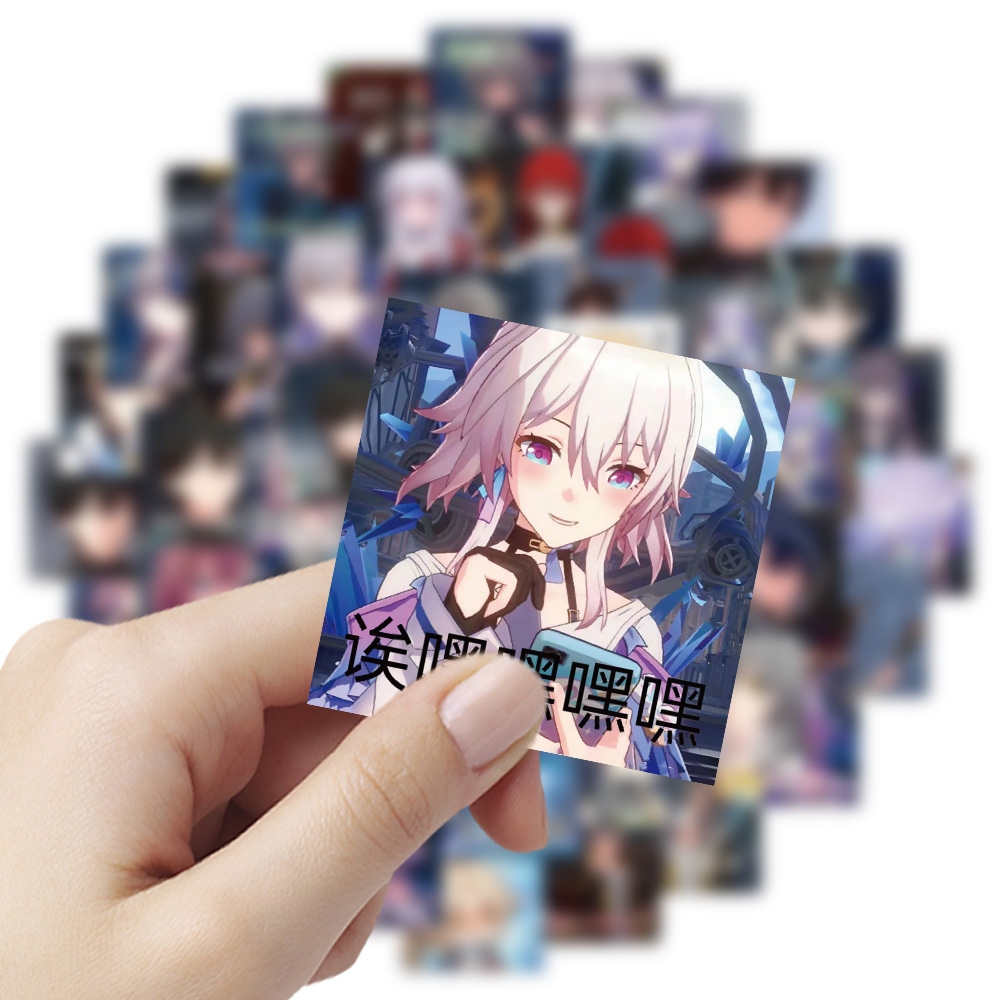 64PCS Honkai Star Rail Meme Sticker Quotes Sentences DIY Laptop Luggage Refrigerator Skateboard Toy Decal Sticker