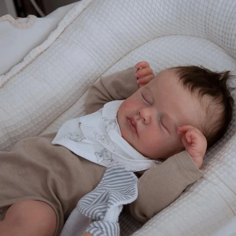 19inch Full Body Vinyl Reborn Doll Newborn Baby Size Loulou Boy Doll 3D Skin Visible Veins Bebe Reborn Dolls High Quality Gifts