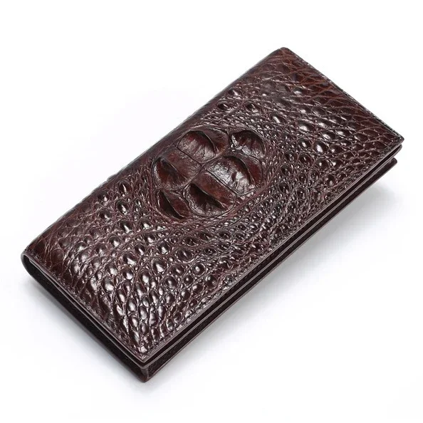 Real Crocodile Leather Men Long Wallet Alligator Skin Genuine Leather Luxury Purses Money Bag Birthday Gift for Men