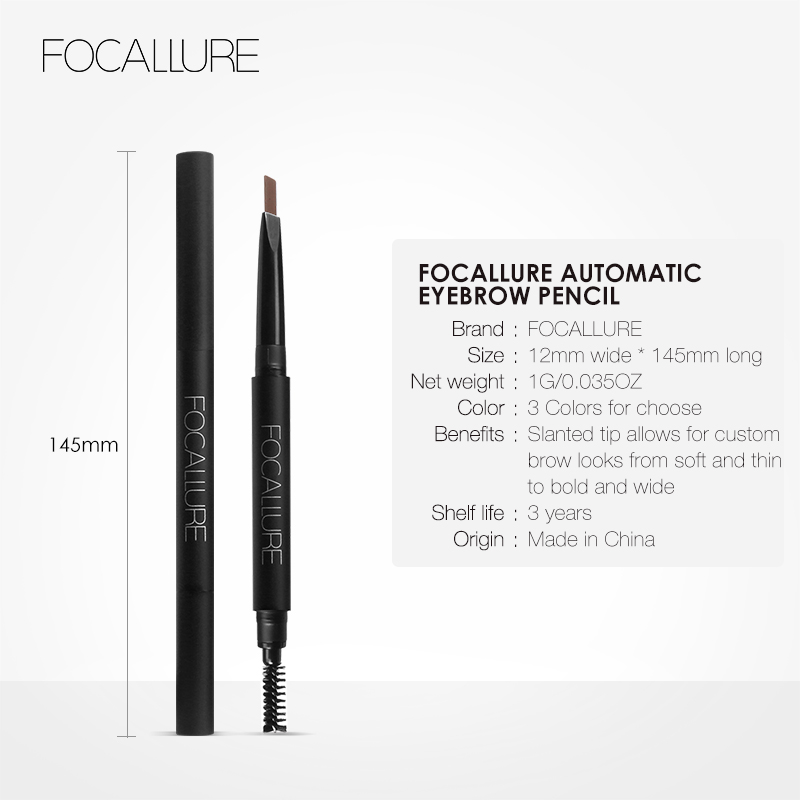 Wholesale FOCALLURE 3 Colors Eyebrow Pencil Precise Brow Eyeliner Long Lasting Waterproof Blonde Brown Eye Brow Makeup Cosmetics