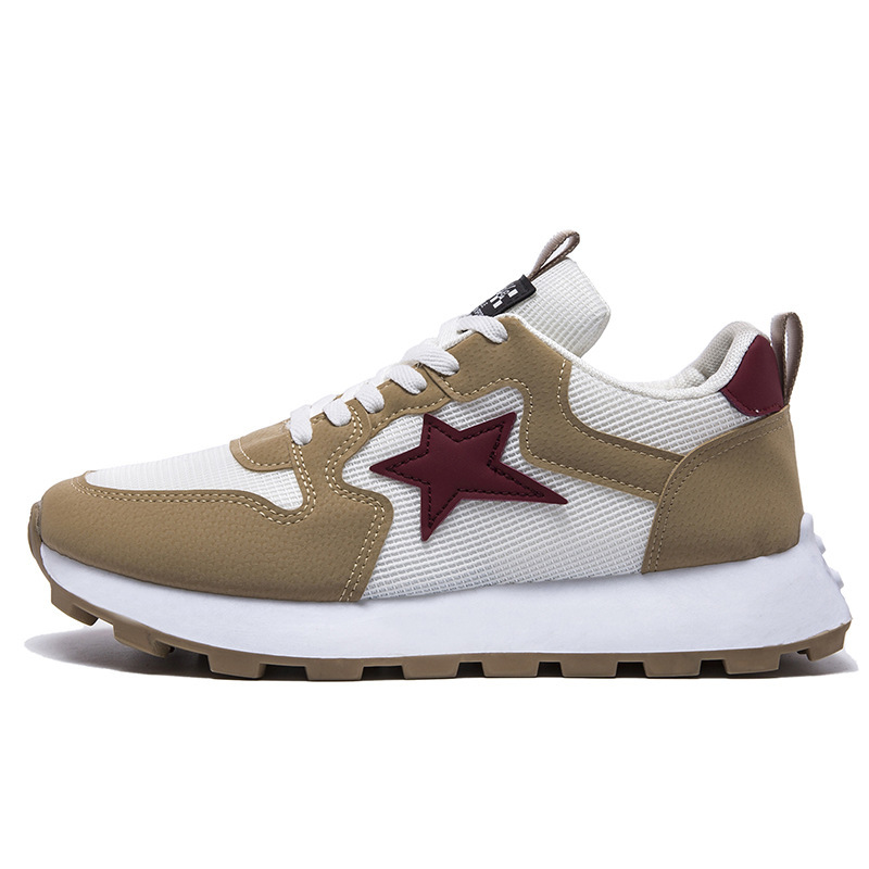 Men's and women's spring new couple single shoes casual sneakers running shoes breathable comfortable casual Gump shoes khaki