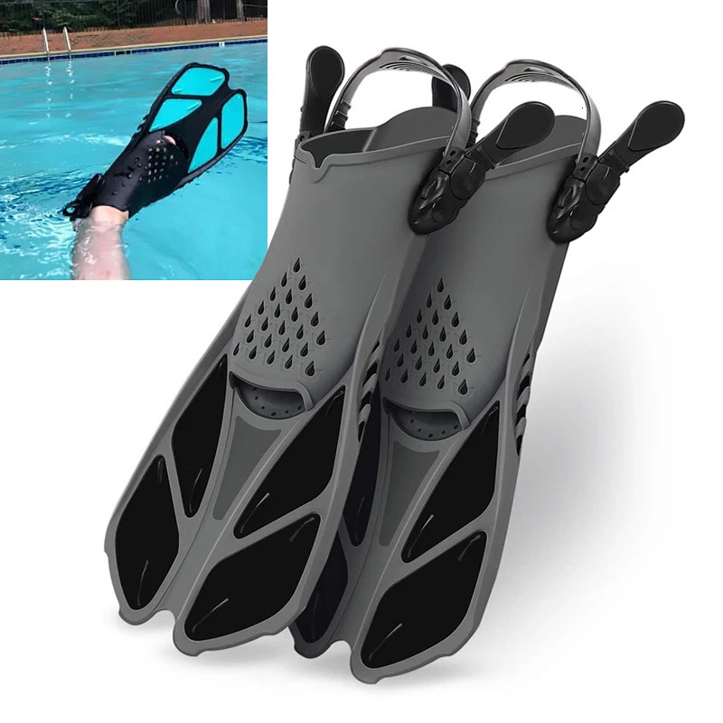 Professional Snorkeling Foot Diving Fins Adjustable Adult Swimming Comfort Fins Flippers Swimming Equipment Water Sports 240621