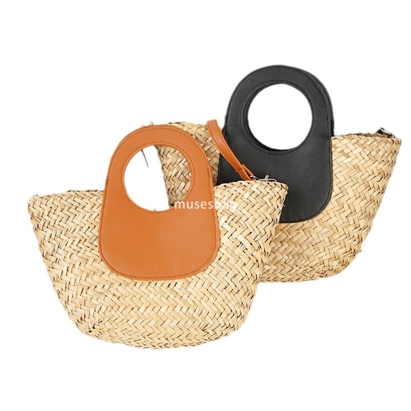 Designer Women's High Quality Atmospheric Lightweight Splicing Crossbody New Fashionable Summer Crowd Design Weaving Large Capacity Crossbody Gra