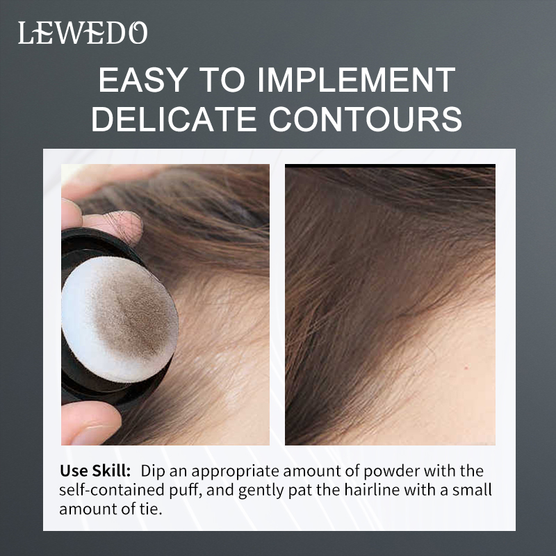Lewedo Water Proof Hair Line Powder 4g Hairline Shadow Powder Natural Cover Makeup Hair Concealer Unisex Hair Loss Products