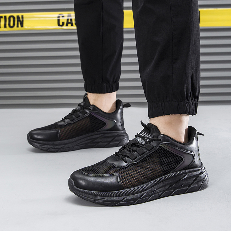 Men S Ddmysports Breathable Large Mesh Sneakers Fashion Thick Bottom Trend Daddy Shoes Comfortable Soft Sole Black Outdoor neakers hoes oft ole