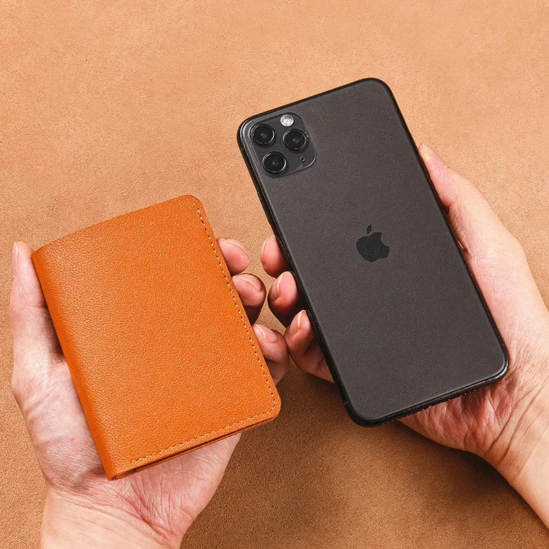 Solid Color PU Leather Small Wallet For Women Short Simple Women's Purse With Buttons Ultra Thin Soft Credit Card Bag Coin Purse