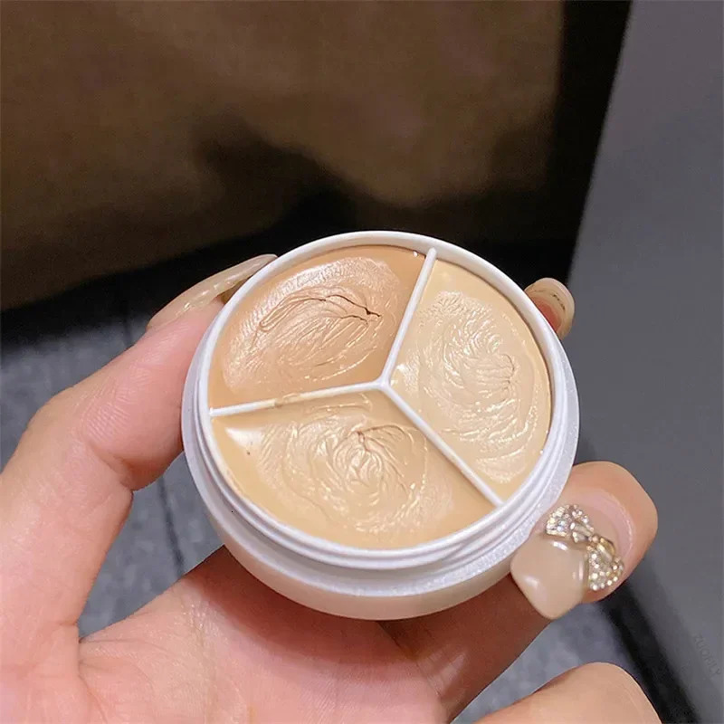 3-Color Concealer Palette Cream Texture Covers Marks Dark Circles Multifunction Face Makeup Lasting Brighten Face Cosmetics 240625