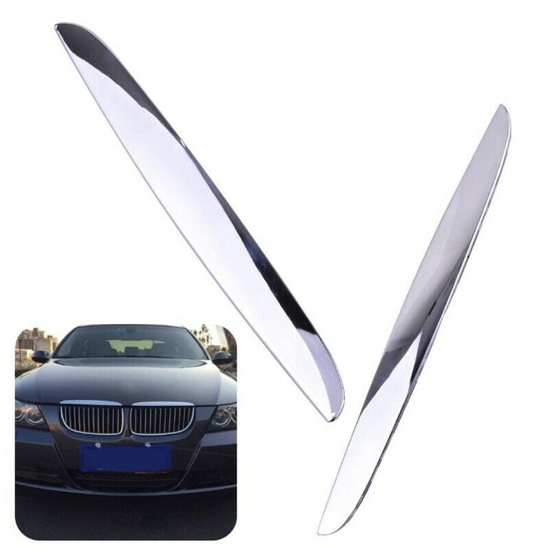 2Pcs Chrome ABS Front Bumper Above Kidney Grille Hood Cover Trim 51137117242 for BMW 3 Series E90 E91 2006-2008